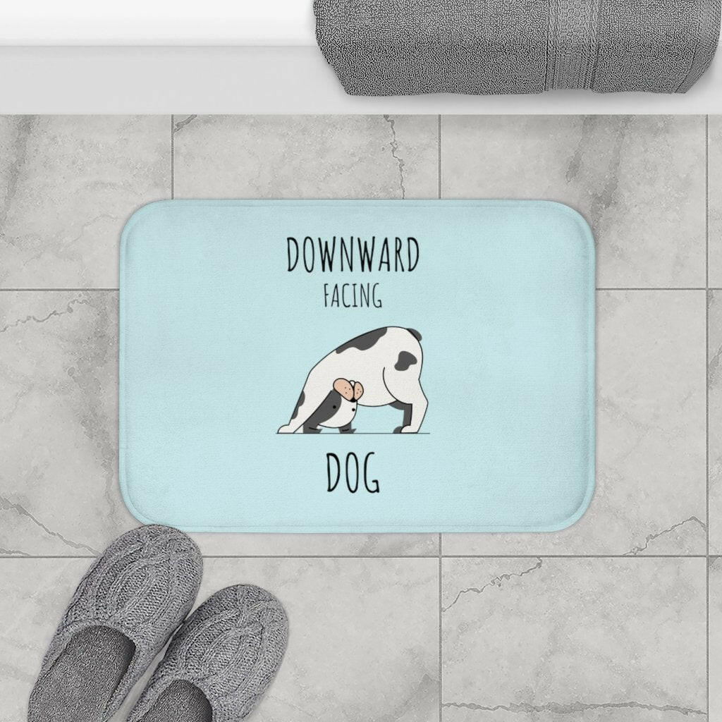 Downward Facing Dog Yoga Bath Mat.