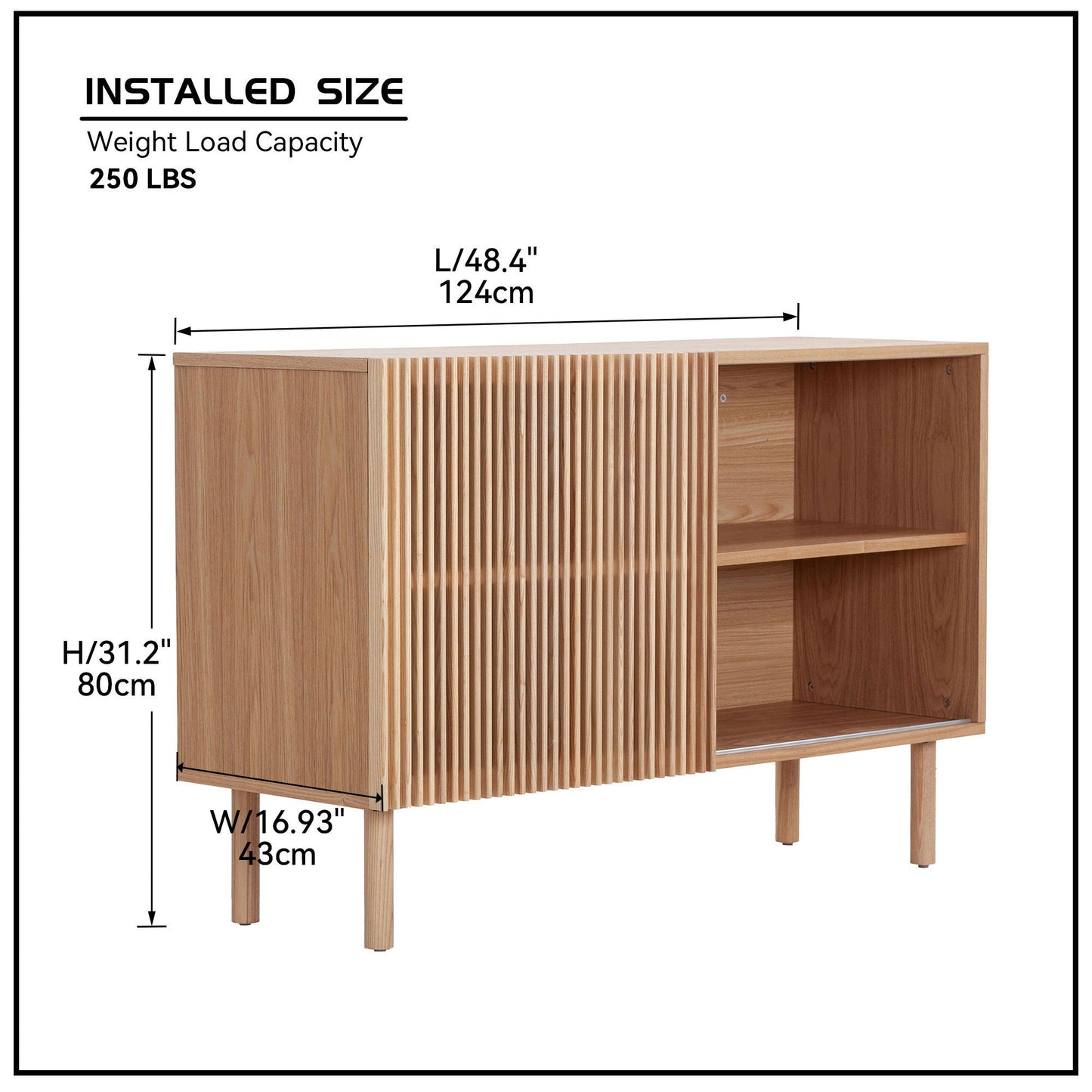 Modern Sideboard with 4 Cabinet, Storage Cabinet, TV Stand ,