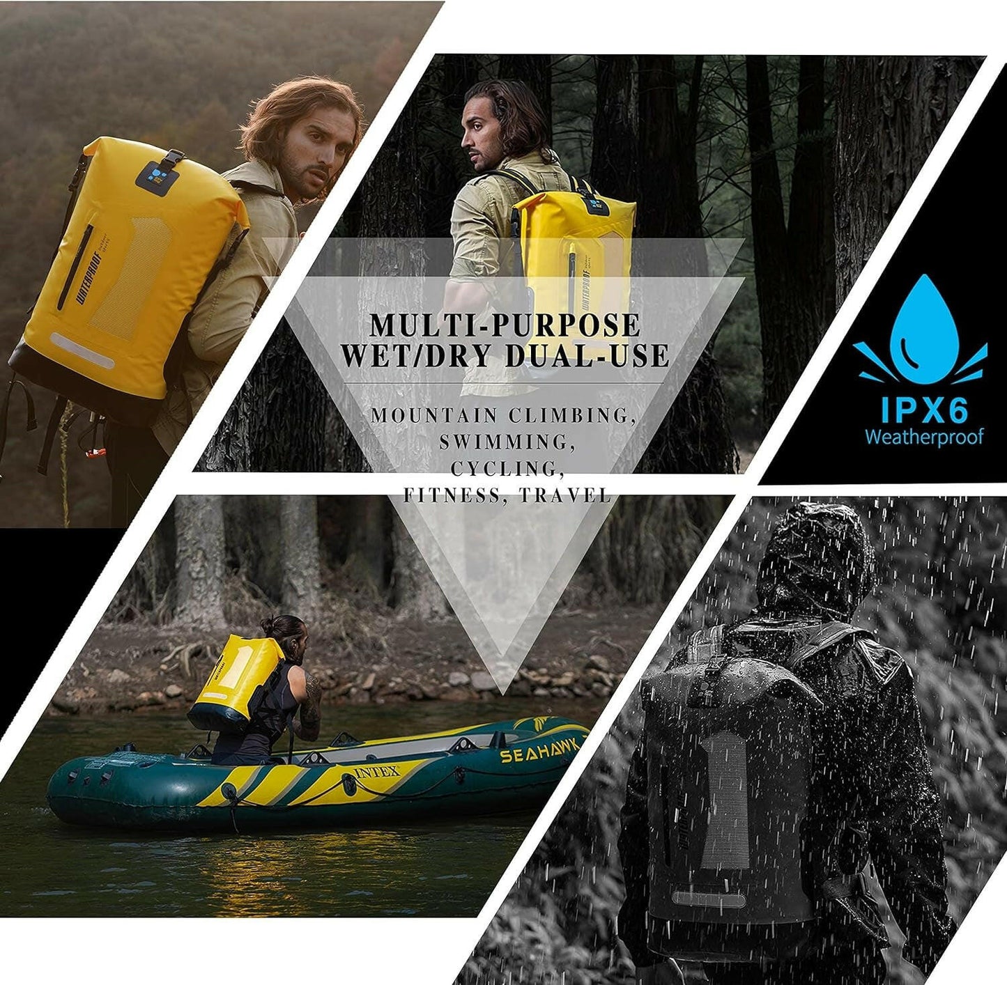 Waterproof Backpack Dry Bag 20L/30L/40L, Floating Dry Backpack Waterproof for Men, Dry Sack Waterproof Bag for Kayak.