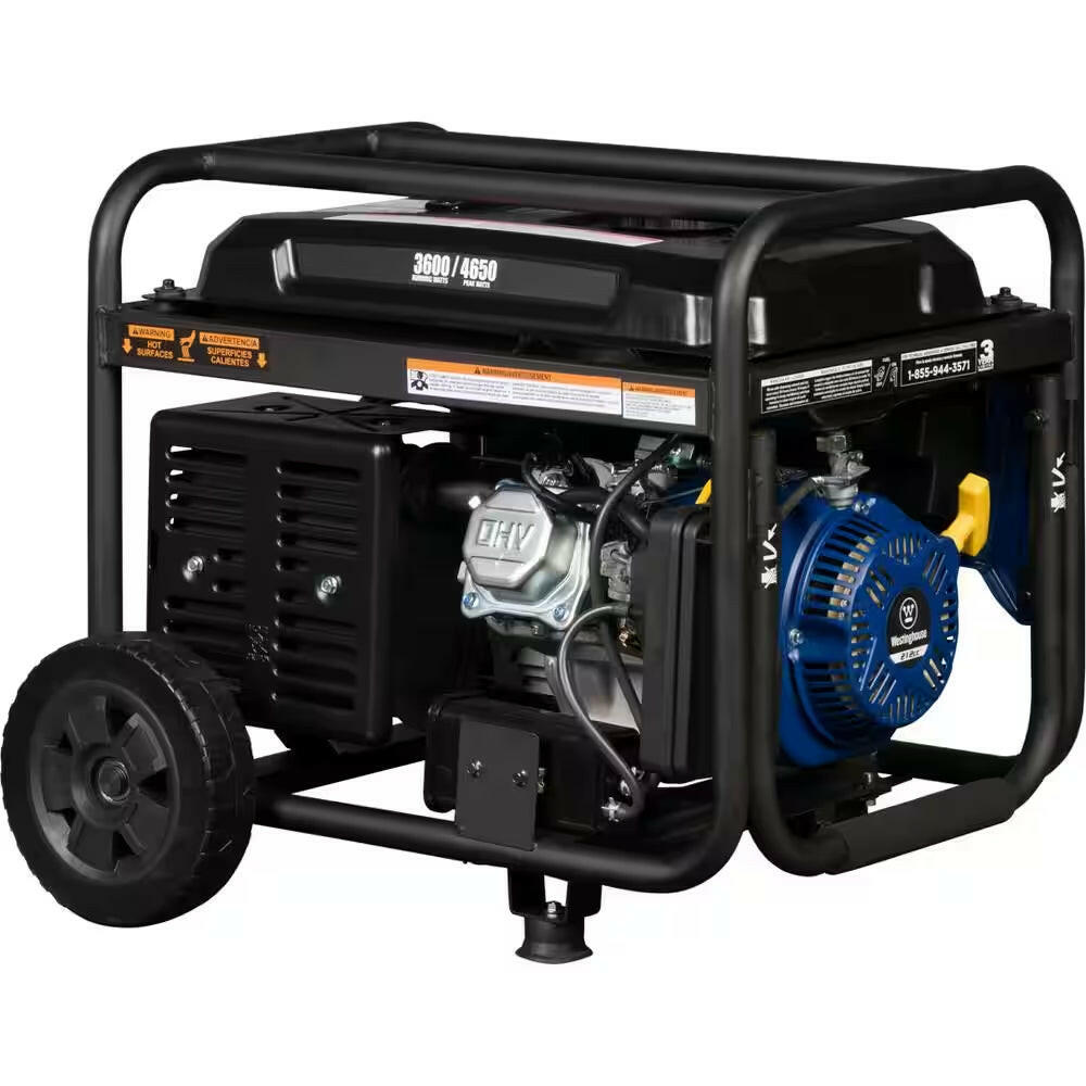 4,650/3,600-Watt Gas Powered Portable Generator with Recoil Start.