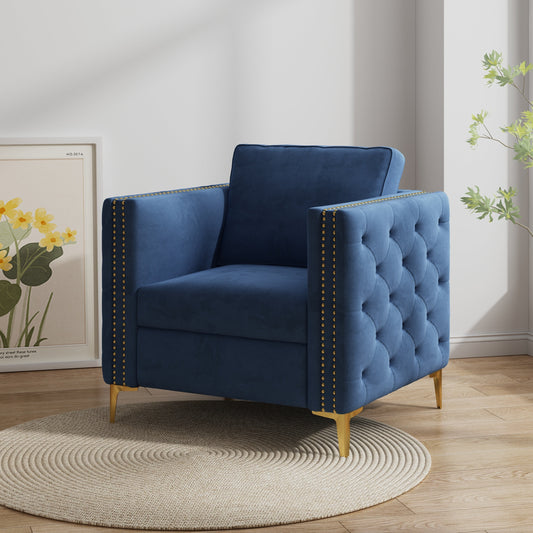 Accent Chair for Living Room Upholstered  Arm Chair with Metal Legs