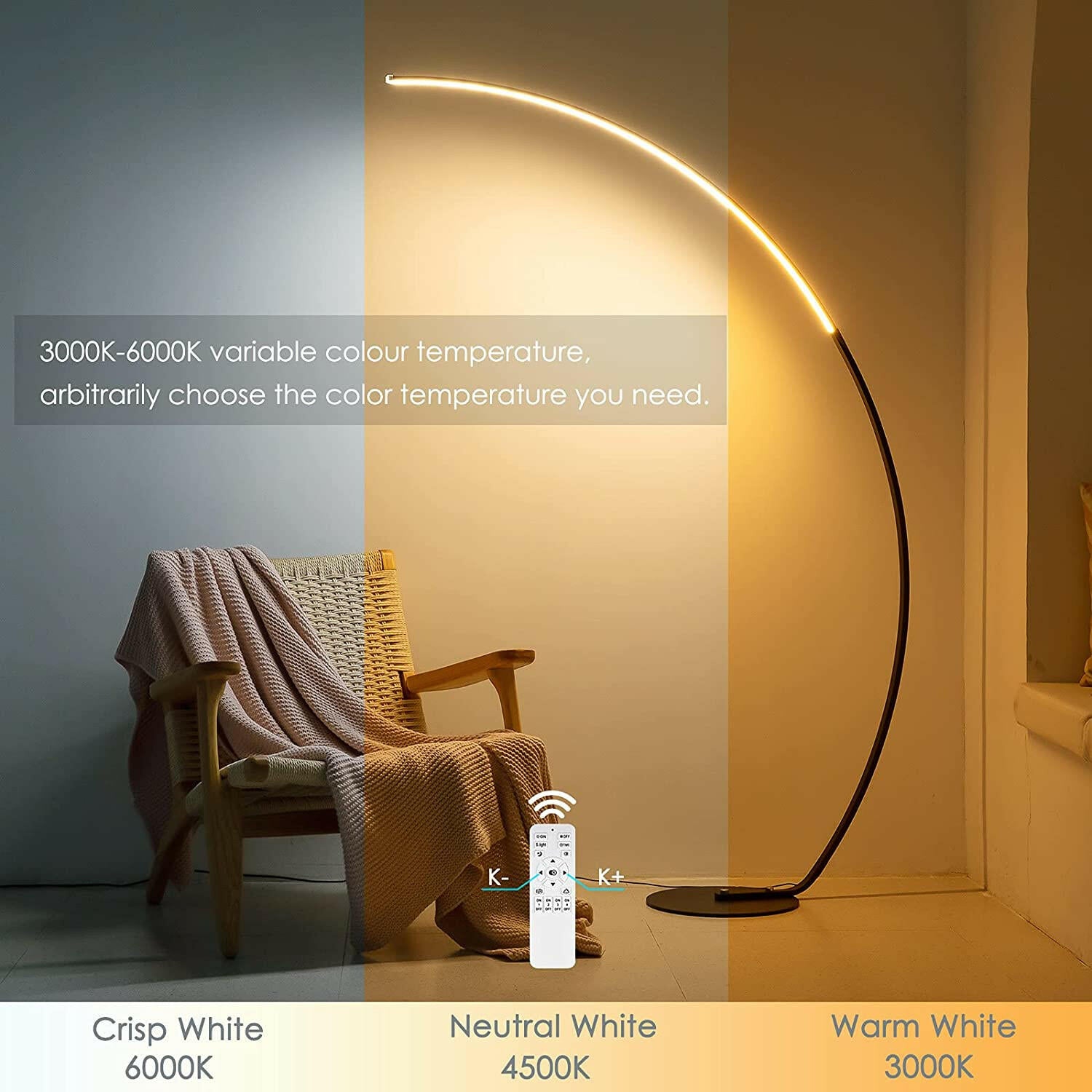 RGBW Modern Curve Floor Lamp | New Version.