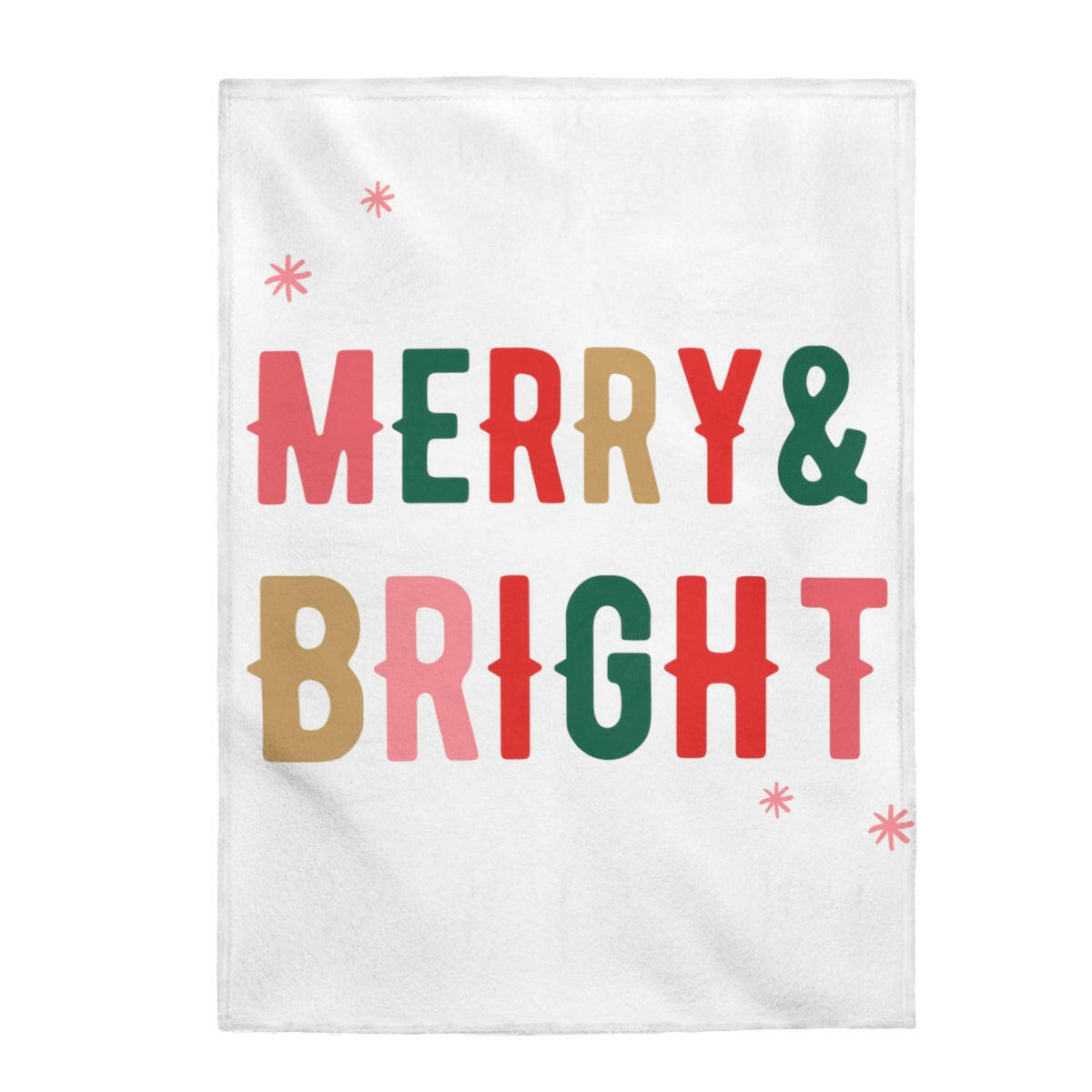 Christmas Holiday Merry & Bright Plush Blanket Throw.