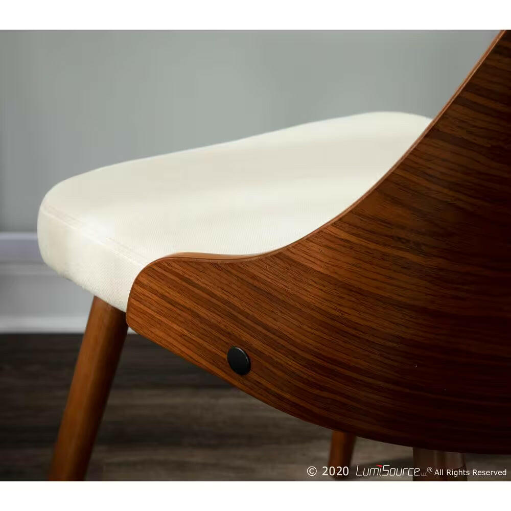 Anabelle Mid-Century Walnut and Cream Modern Dining Chair.