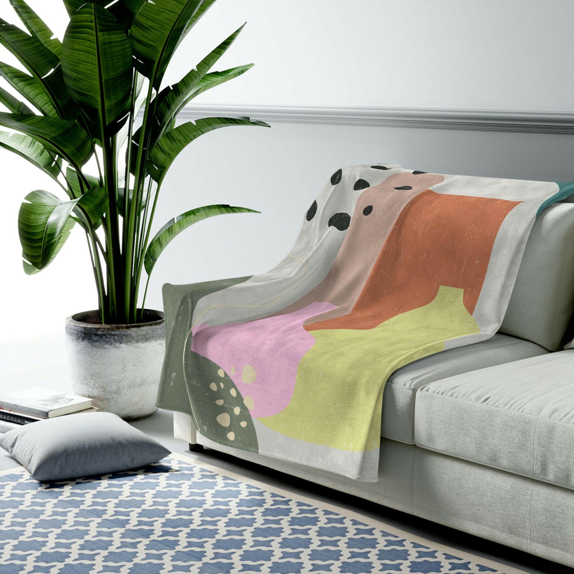 Abstract Vase Blanket Plush Throw.