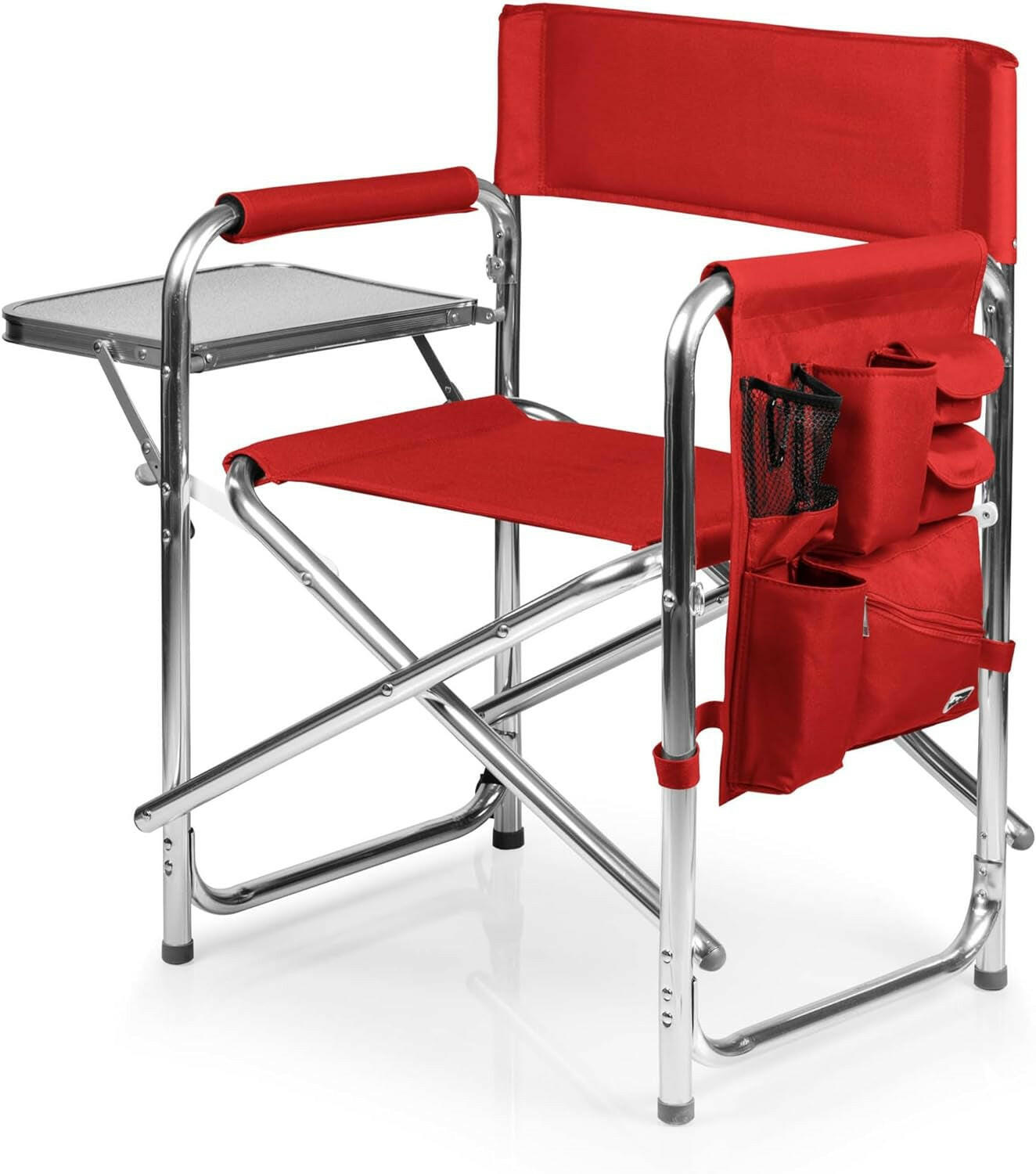 Sports Chair with Side Table, Camping Chair, Beach Chair, Camp Chair for Adults (Red).