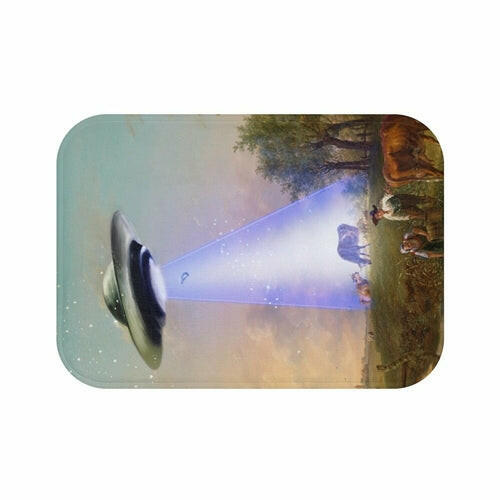 UFO Abducting Cow Bath Mat Home Accents.