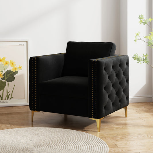 Accent Chair for Living Room Upholstered  Arm Chair with Metal Legs