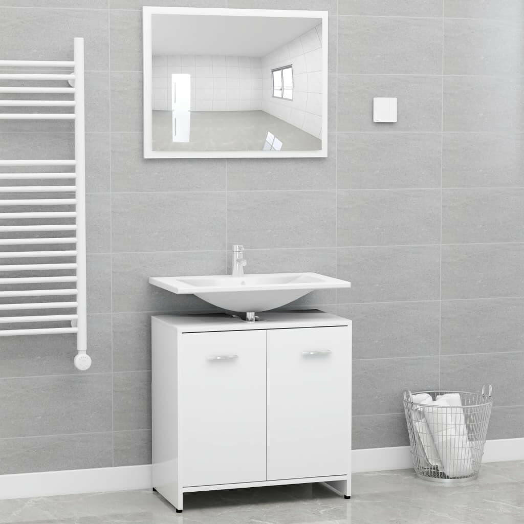 Bathroom Furniture Set White Chipboard.