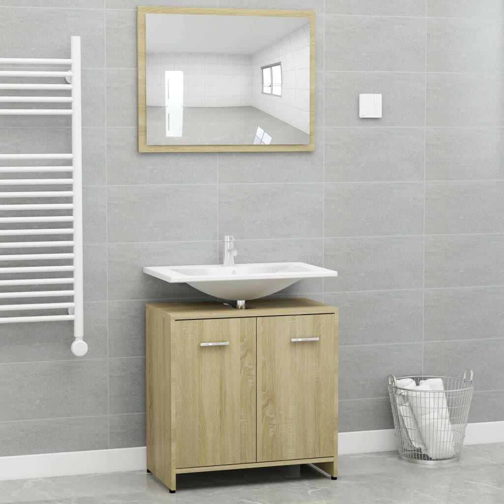 Bathroom Furniture Set White Chipboard.