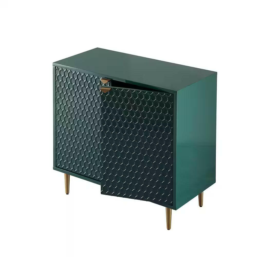 Green 32 In. H Modern Accent Cabinet with 2-Door and Adjustable Shelves.