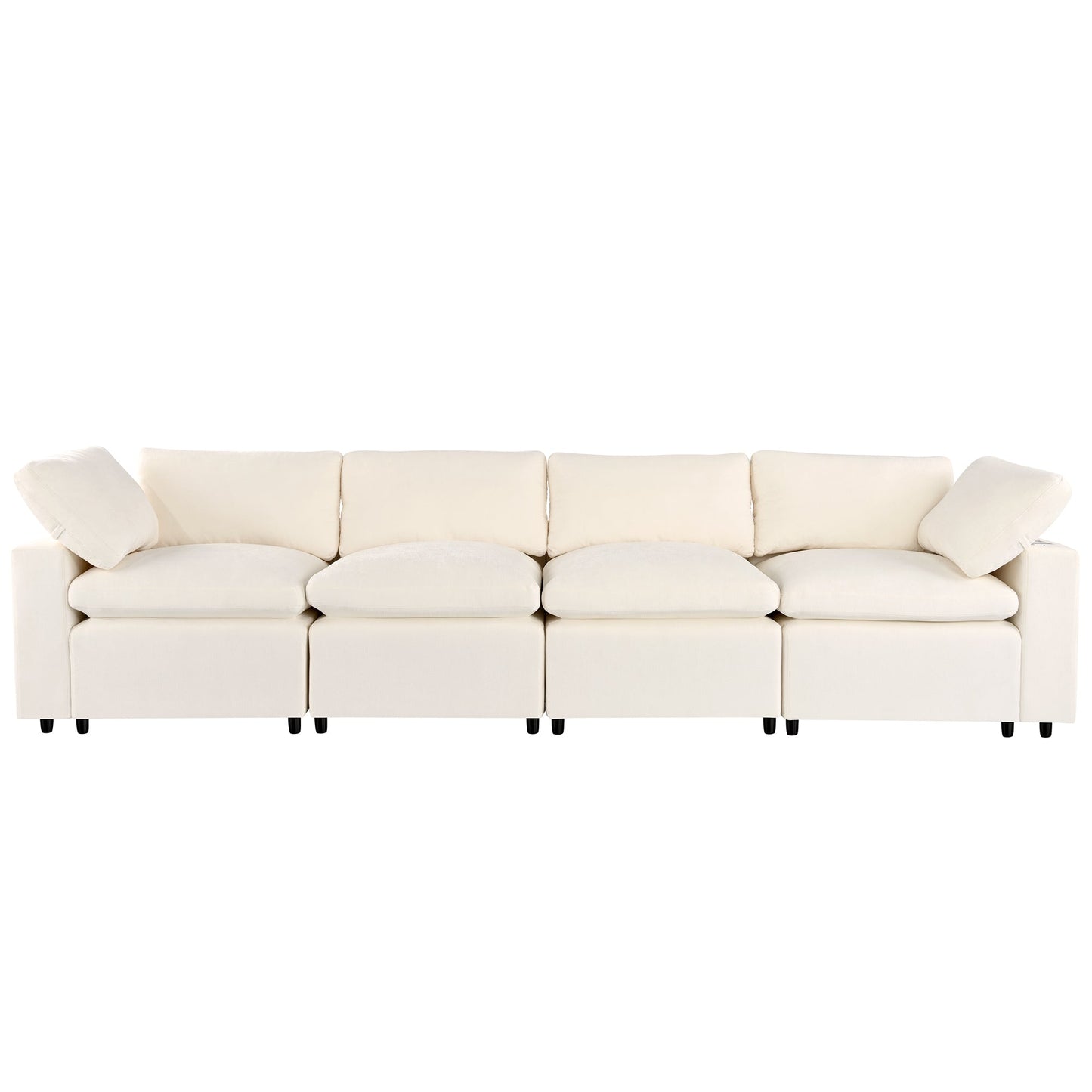 Upholstered Modular Sofa with  with Storage Space, USB Charge