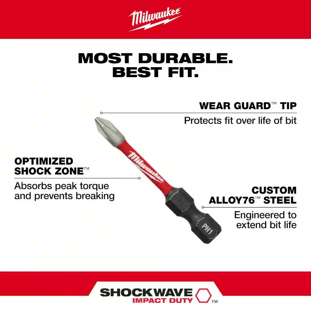 SHOCKWAVE Impact Duty Alloy Steel Screw Driver Bit Set (45-Piece).