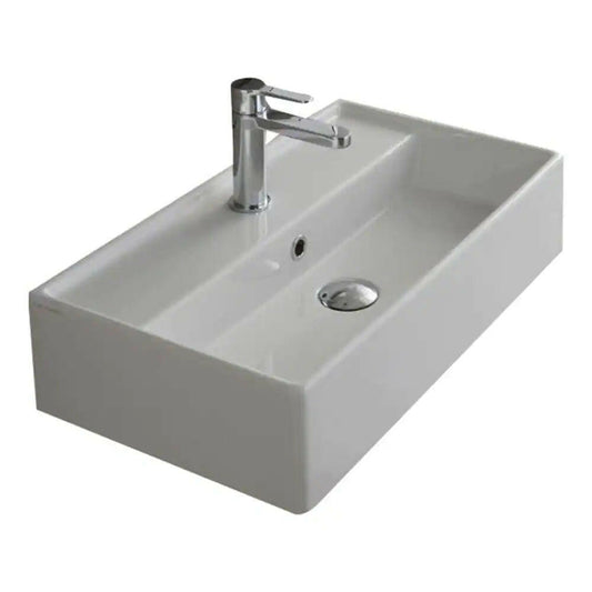 Teorema Wall Mounted Bathroom Sink in White.