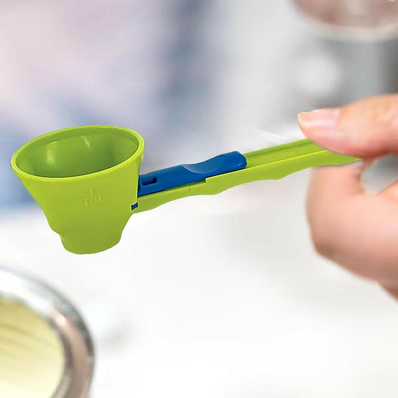 Creative No Spill Measuring Spoon Funnel Preparation of Protein Powder, Workout & Sports Drinks, Baby Formula Refill Mess Spill.