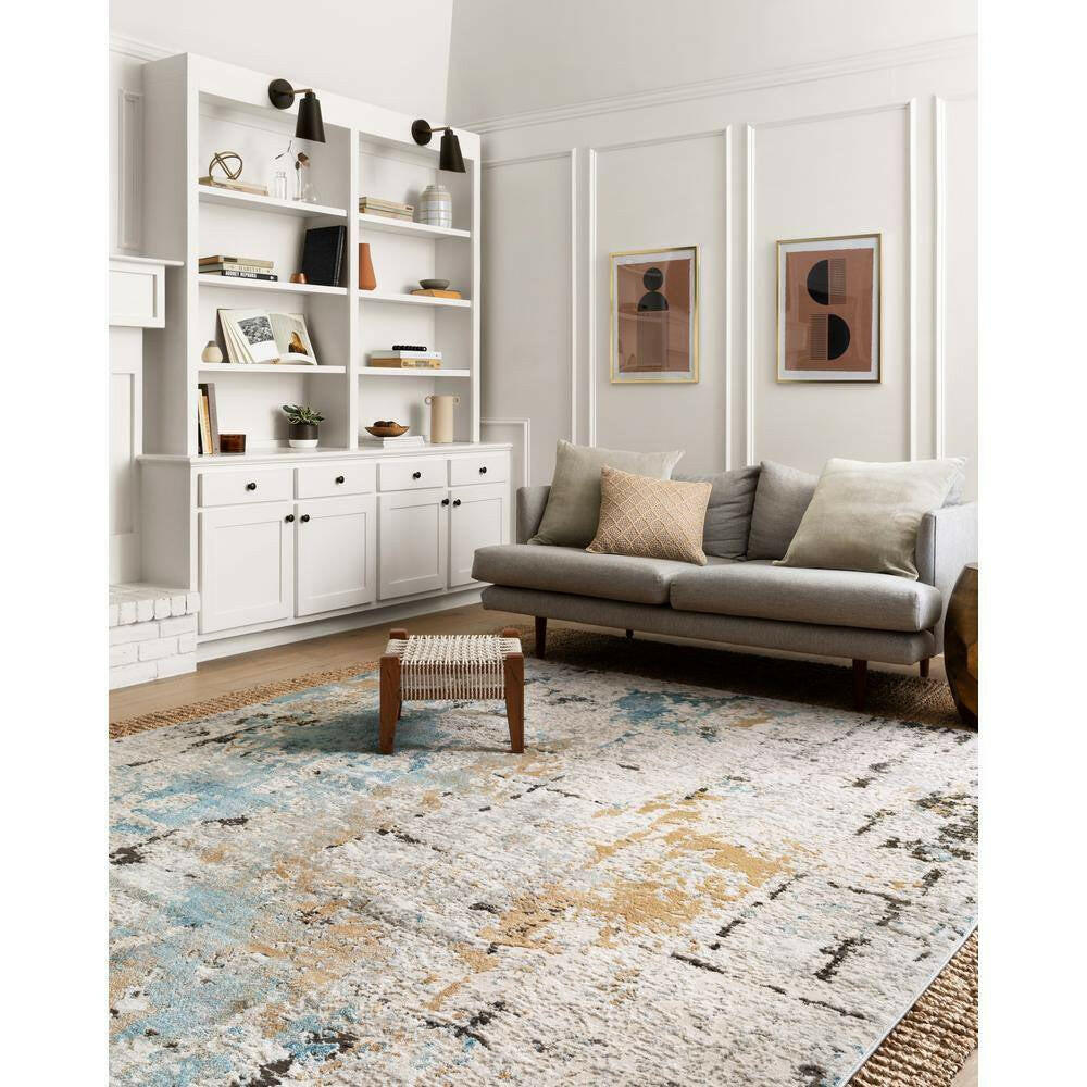 Alchemy Stone/Slate 2 Ft. 8 In. X 7 Ft. 6 In. Contemporary Abstract Runner Rug.