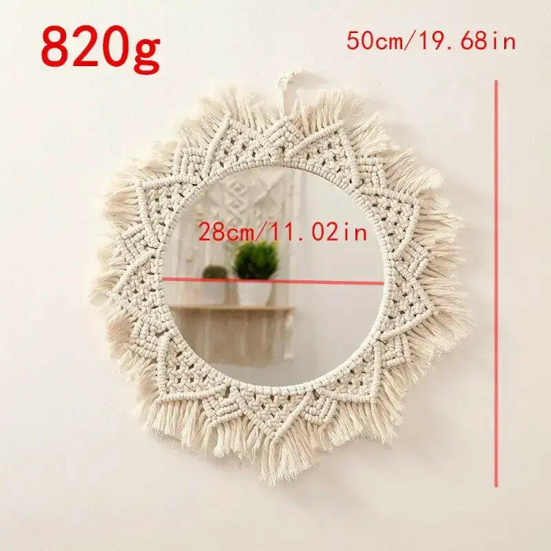 Macrame Wall Mirror Round.