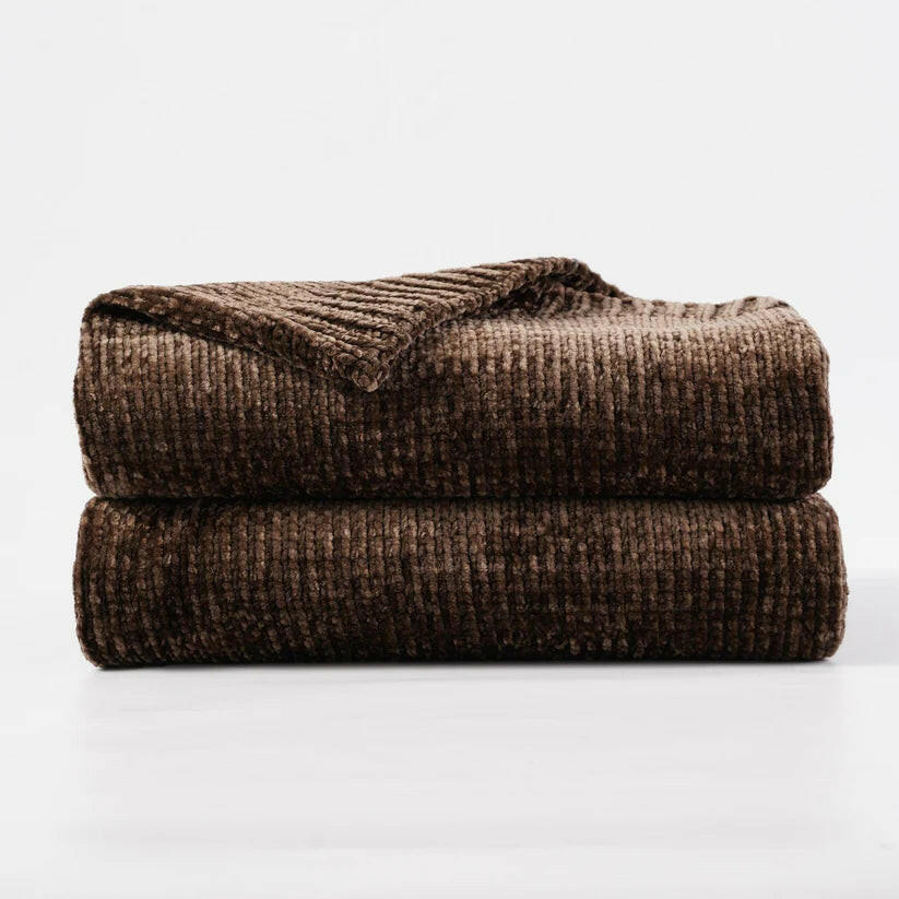 Textured Chenille Knit Throw Blanket.