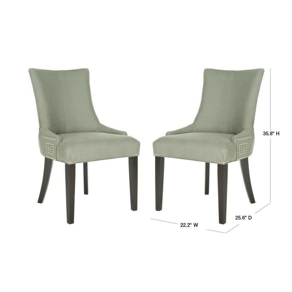 Gretchen Light Green/Black Side Chair (Set of 2).