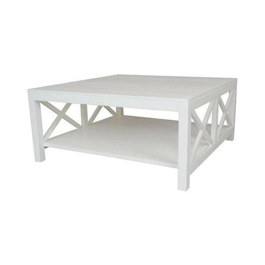 Catalina Crossed White Coffee Table.