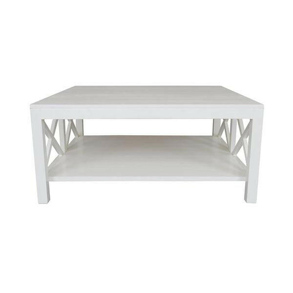 Catalina Crossed White Coffee Table.