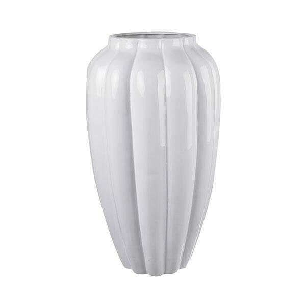 Ceramic White Bulb Vase Tall.