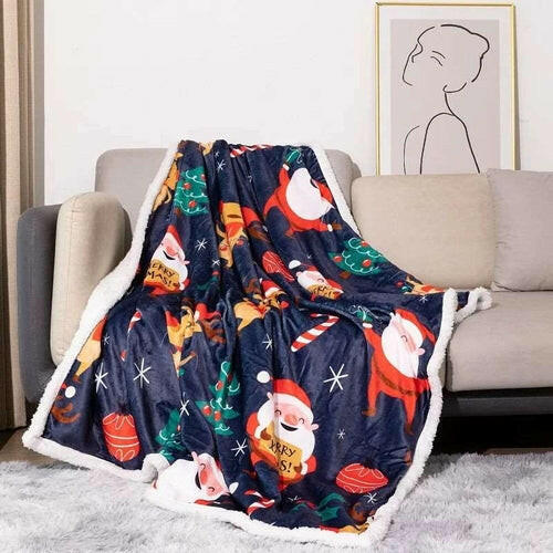 Christmas Sherpa Fleece Throw Blanket.