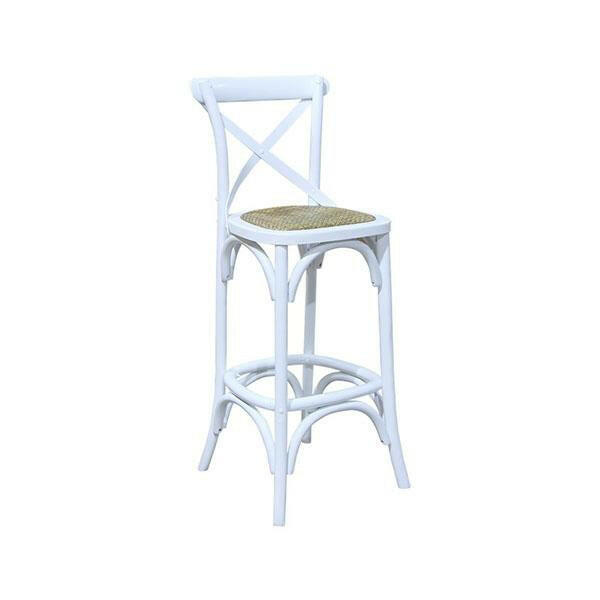 Crossback Barstool Chair White Gloss Bentwood.