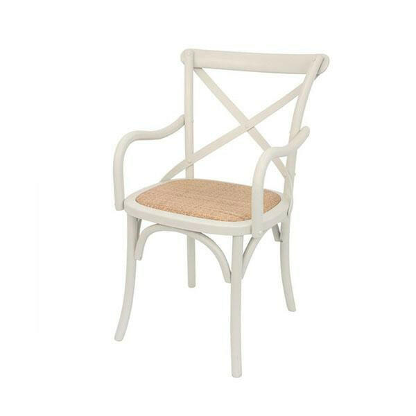 Crossback Carver Dining Chair Cream.