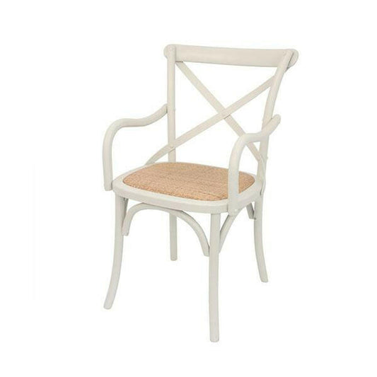 Crossback Carver Dining Chair Cream.