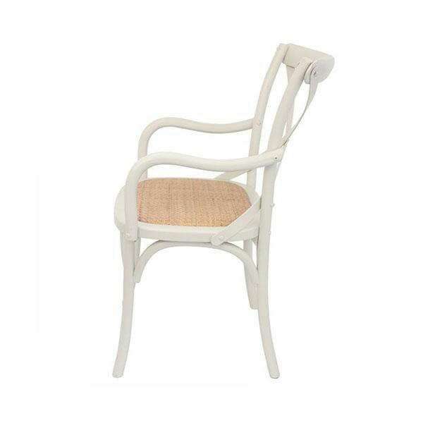 Crossback Carver Dining Chair Cream.