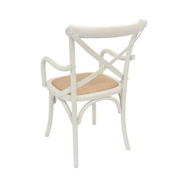 Crossback Carver Dining Chair Cream.