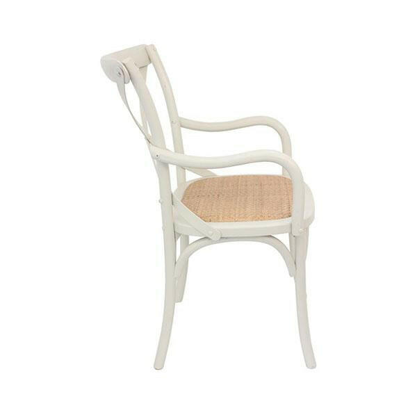 Crossback Carver Dining Chair Cream.