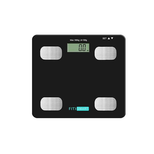 Electronic Floor Body Scale Black Digital Lcd Glass Tracker Bathroom.