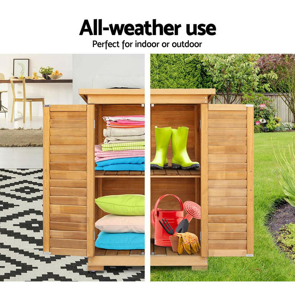 Gardeon Portable Wooden Garden Storage Cabinet.