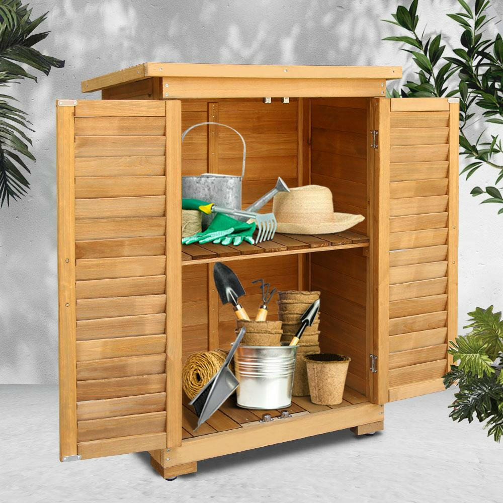 Gardeon Portable Wooden Garden Storage Cabinet.