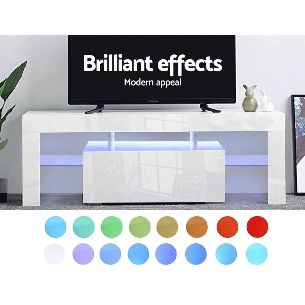 Artiss 130cm RGB LED TV Stand Cabinet Entertainment Unit Gloss