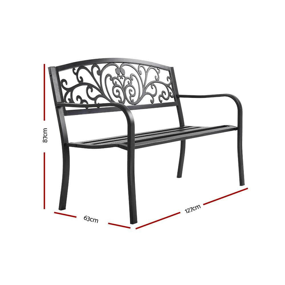 Gardeon Outdoor Garden Bench - Black.