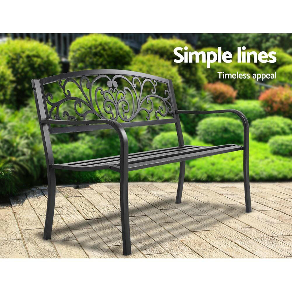 Gardeon Outdoor Garden Bench - Black.