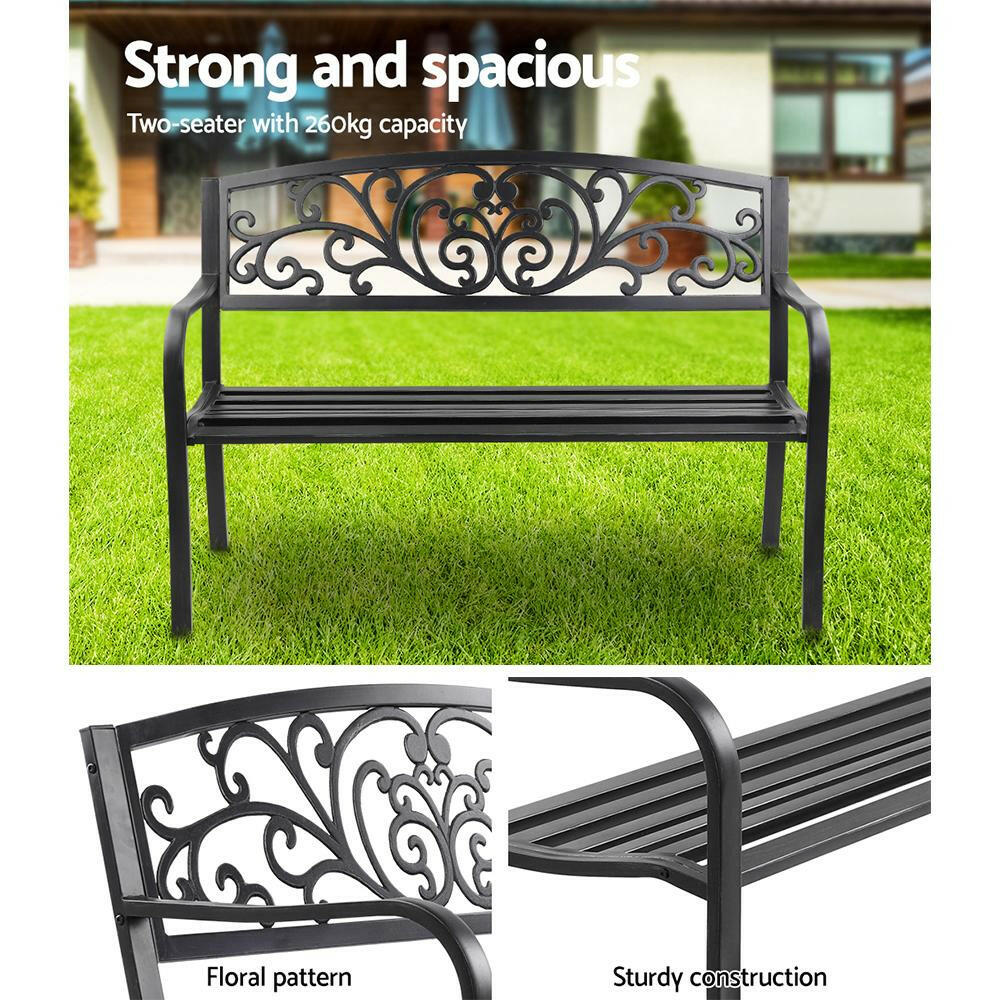 Gardeon Outdoor Garden Bench - Black.