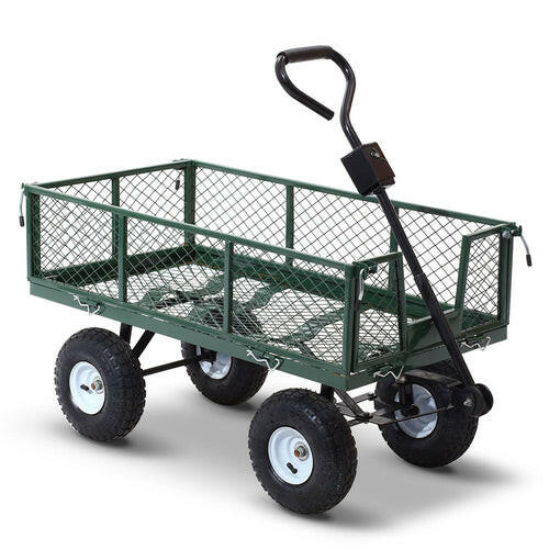 Gardeon Mesh Garden Steel Cart - Green.