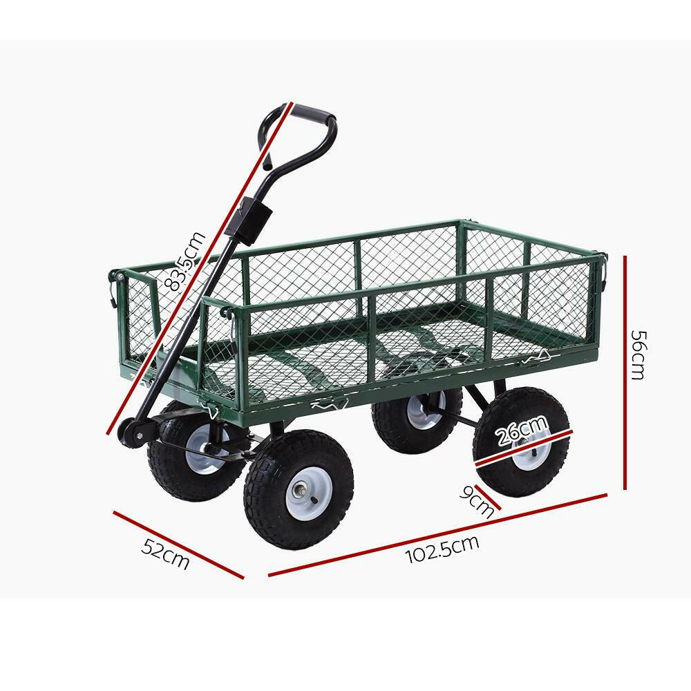 Gardeon Mesh Garden Steel Cart - Green.