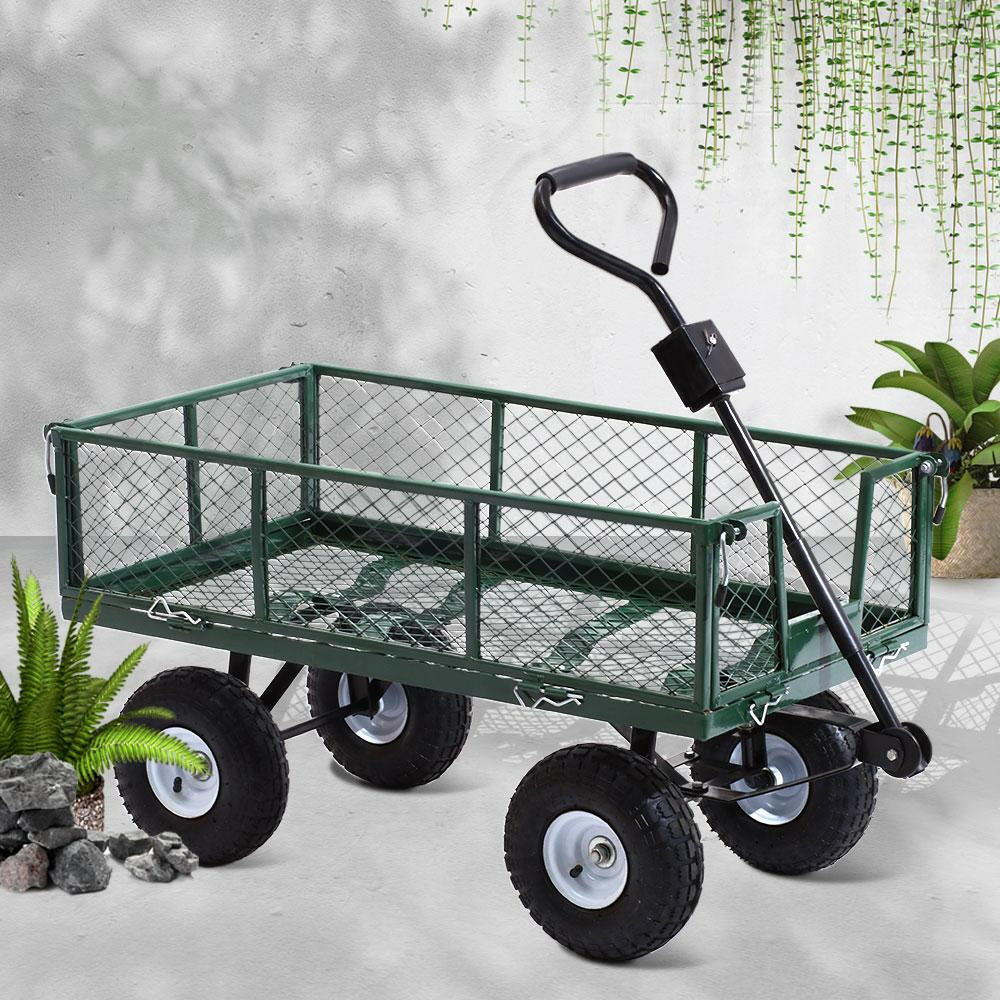 Gardeon Mesh Garden Steel Cart - Green.