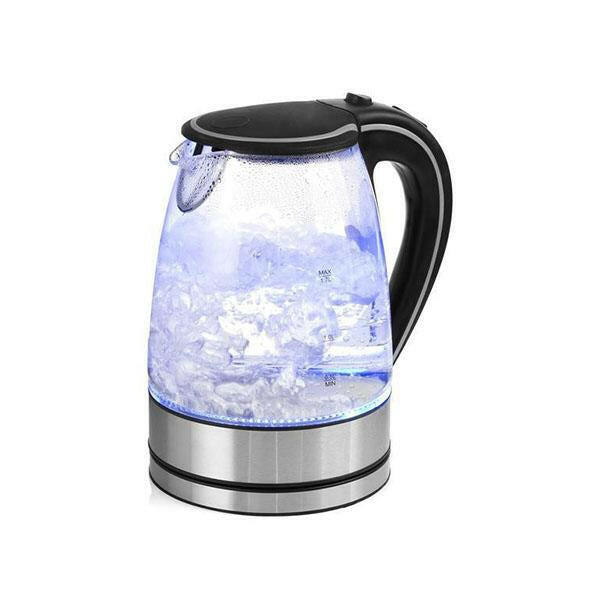 Glass Kettle Electric Led Light Kitchen Water Jug Stainless Steel.