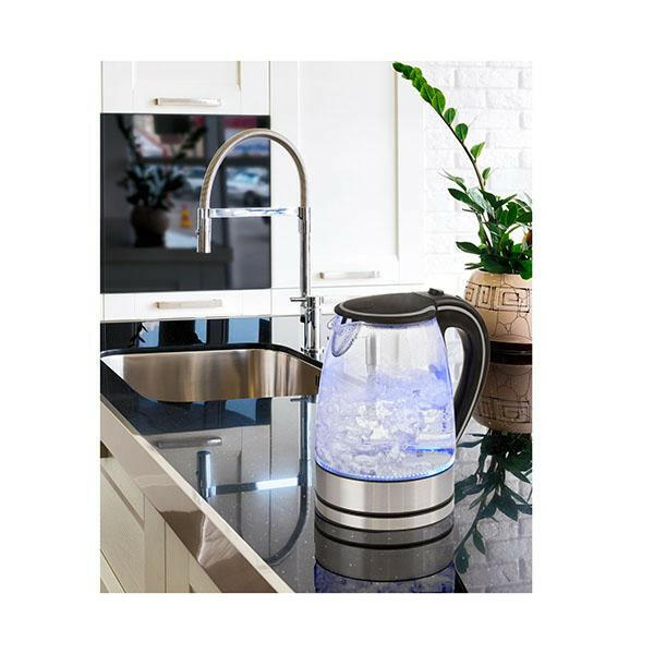 Glass Kettle Electric Led Light Kitchen Water Jug Stainless Steel.