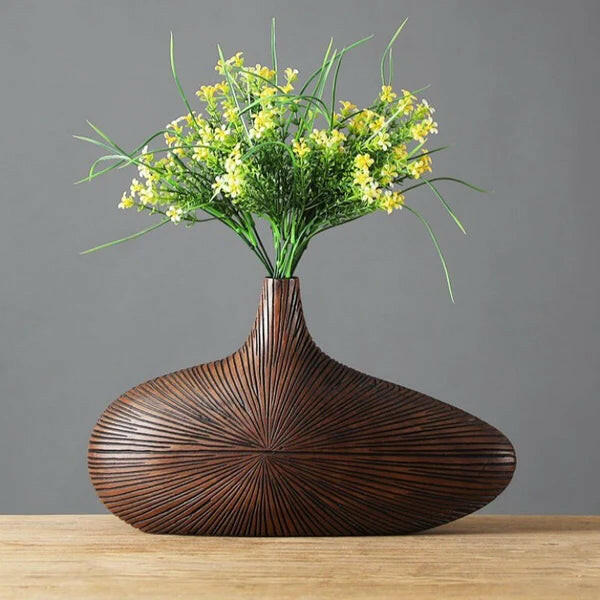 Njord Wood Vase Classic Resin Design.