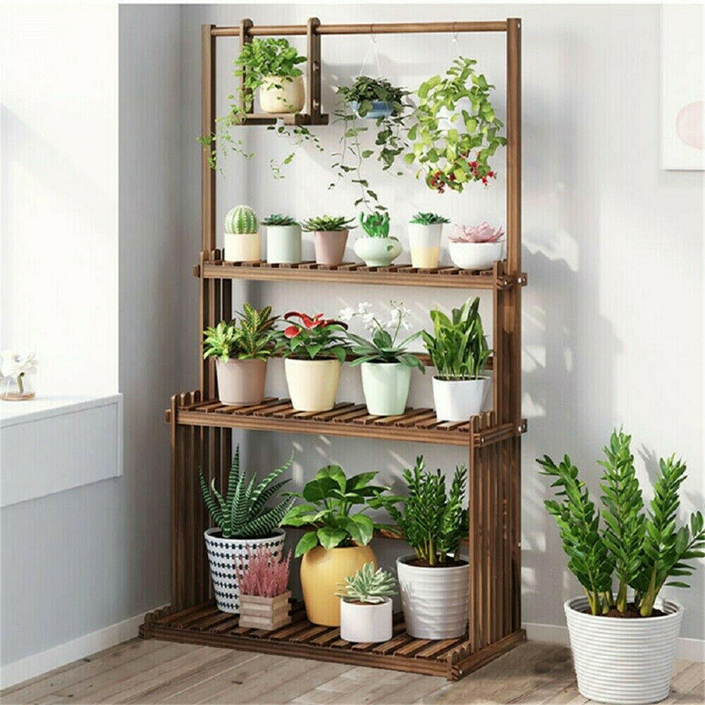 3 Tier Wooden Plant Home Decor Stand.