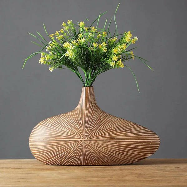 Njord Wood Vase Classic Resin Design.