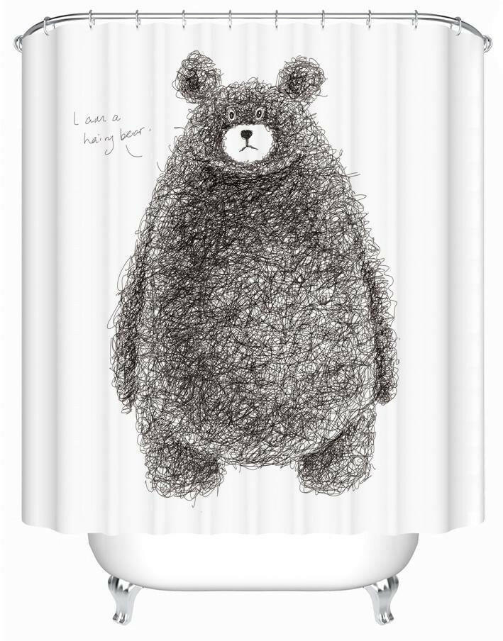 Hairy Fat Bear Shower Curtain.