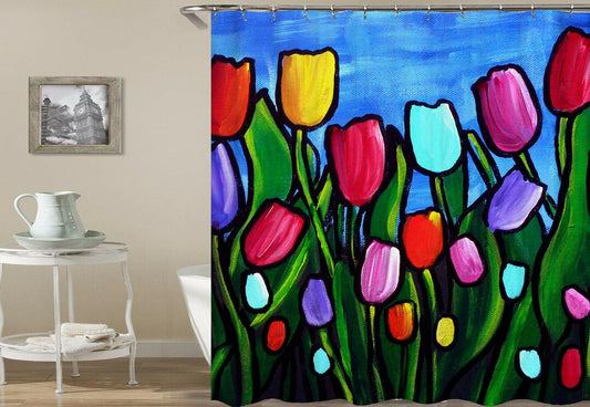 Tulips Painting Shower Curtain.